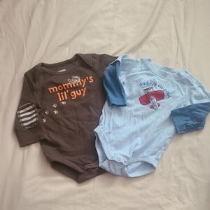 Gymboree Brown and Blue Bodysuits Set